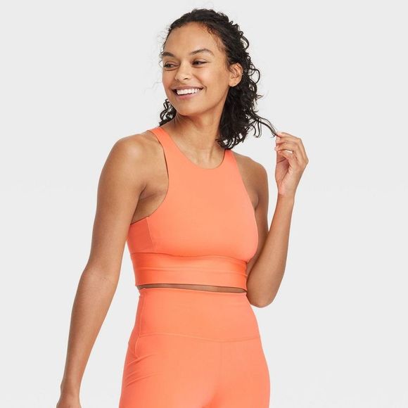 Women's Light Support Brushed Sculpt High-Neck Sports Bra - All in Motion C - Picture 1 of 7